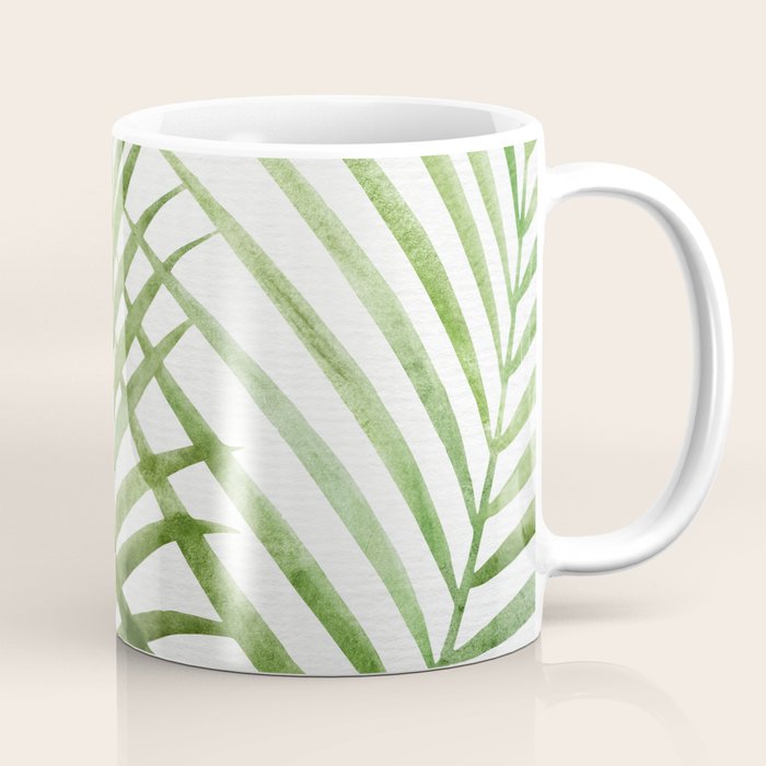 Fresh Palm Fronds Watercolor Coffee Mug Gallery Image 1