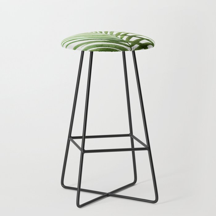 Fresh Palm Fronds Watercolor Stool Gallery Image 1