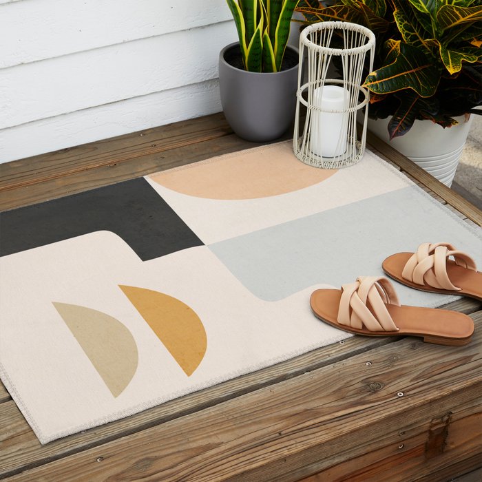 Modern Abstract Art 3 Outdoor Rug Gallery Image 2