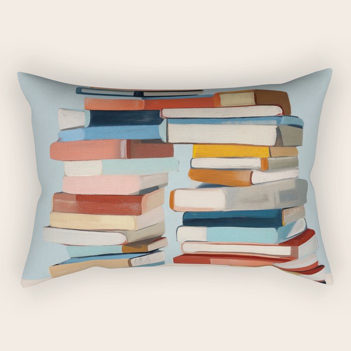 Books in Balance Rectangular Pillow Gallery Image 2