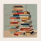 Books in Balance Wood Wall Art Gallery Image 1