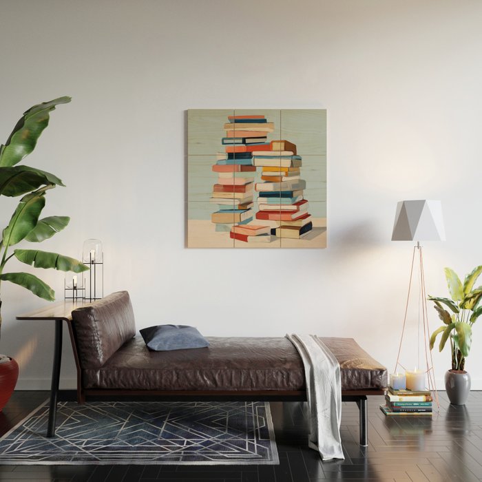 Books in Balance Wood Wall Art Gallery Image 2