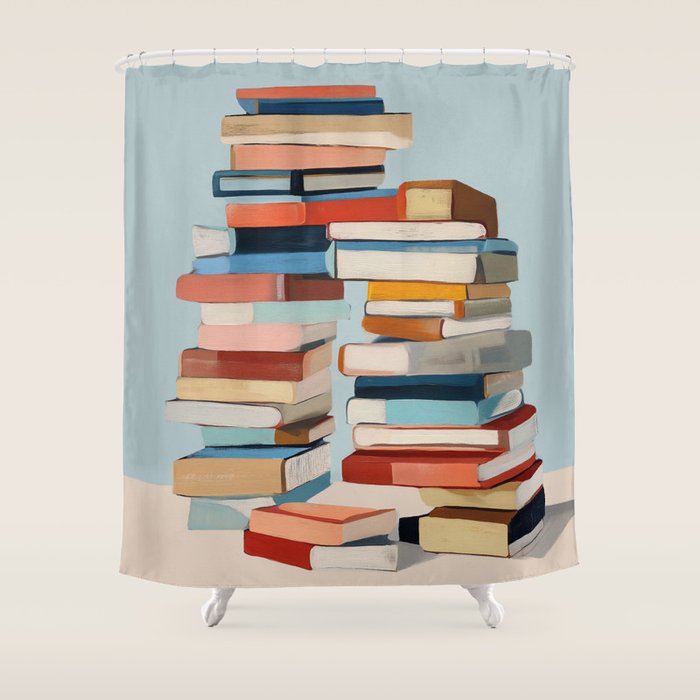 Books in Balance Shower Curtain Gallery Image 1