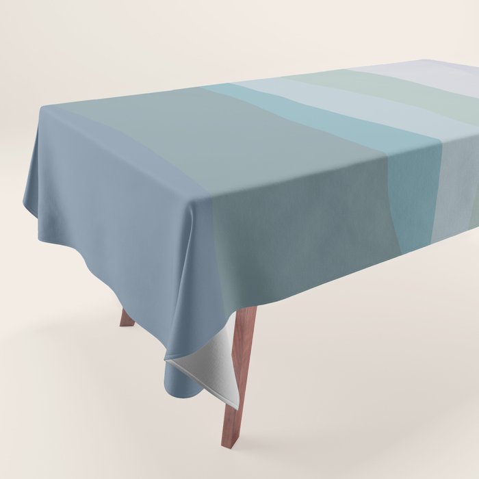 Calming Ocean Waves in Soft Dusty Pastels Tablecloth Gallery Image 1