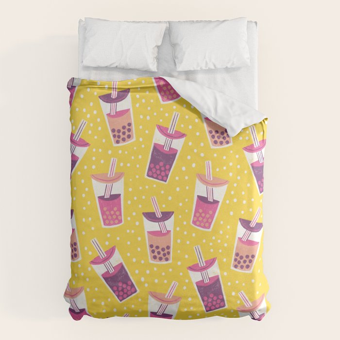 Bubble Tea Boba Pattern Duvet Cover Gallery Image 6