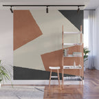 Graphic Edge Shapes - Terracotta Orange Brown Wall Mural Gallery Image 1