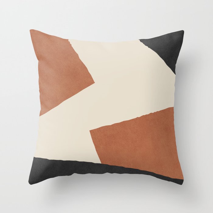 Graphic Edge Shapes - Terracotta Orange Brown Throw Pillow Gallery Image 6