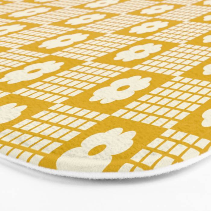 Check and Flowers Bath Mat Gallery Image 3