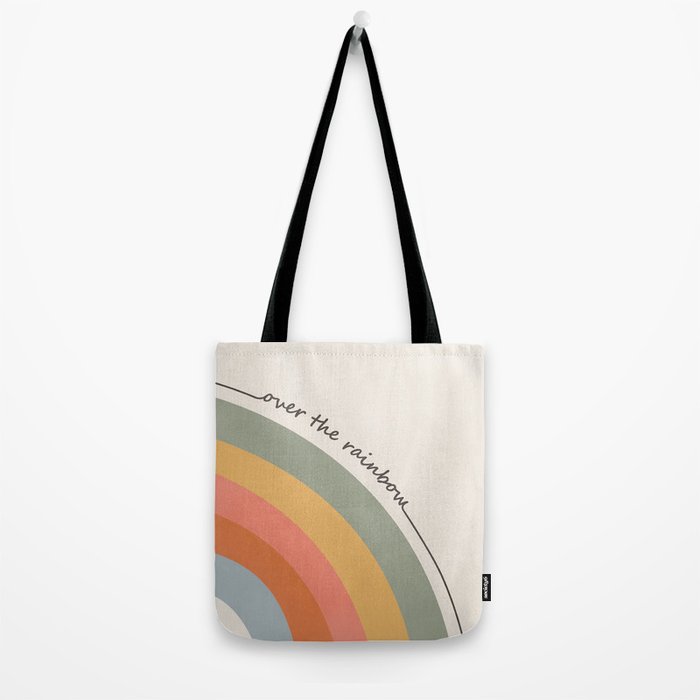 Retro Boho Rainbow with Quote Tote Bag Gallery Image 2