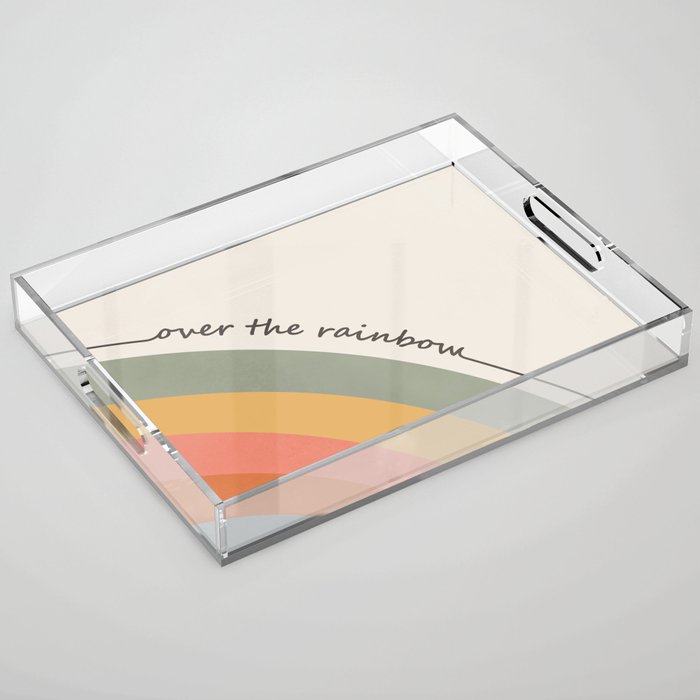 Retro Boho Rainbow with Quote Acrylic Tray Gallery Image 1