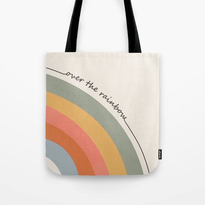 Retro Boho Rainbow with Quote Tote Bag Gallery Image 1