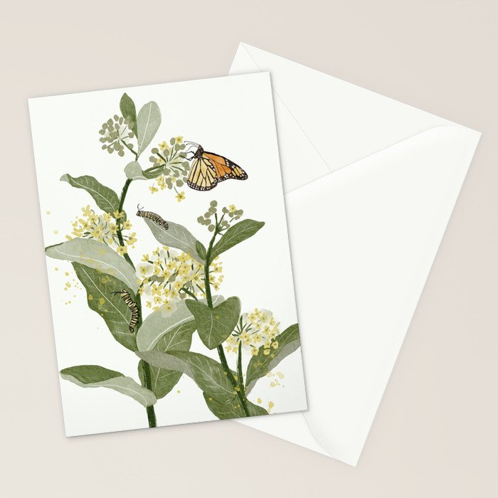 Monarch's Milkweeds Stationery Card Gallery Image 2