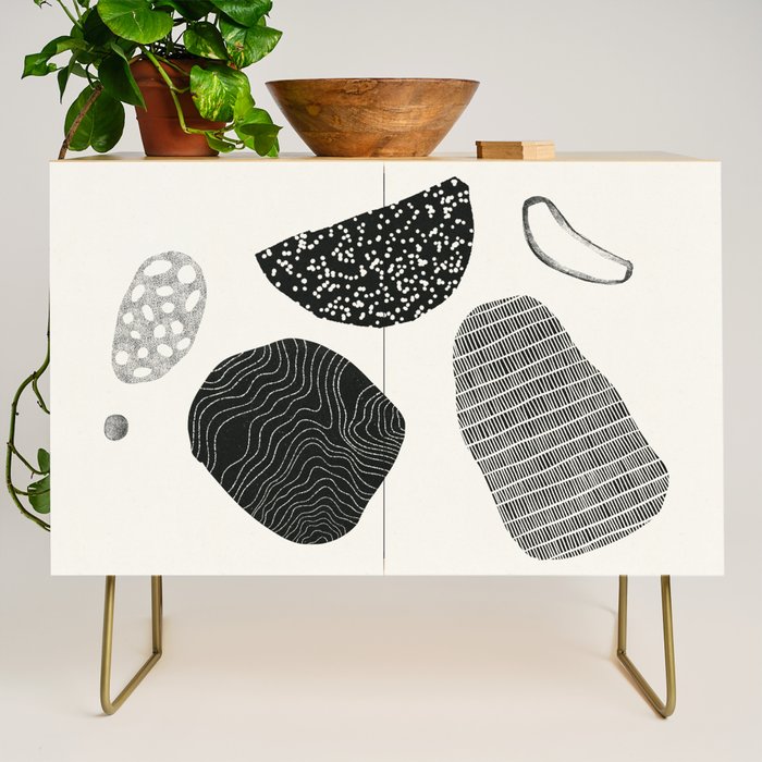 Monochrome Abstract Shapes #2 Credenza Gallery Image 1