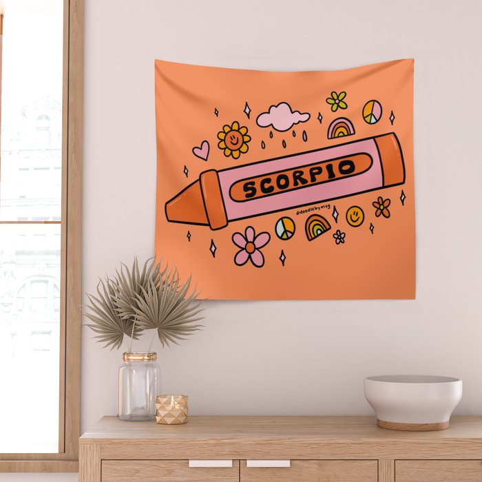 Scorpio Crayon Wall Tapestry Gallery Image 2