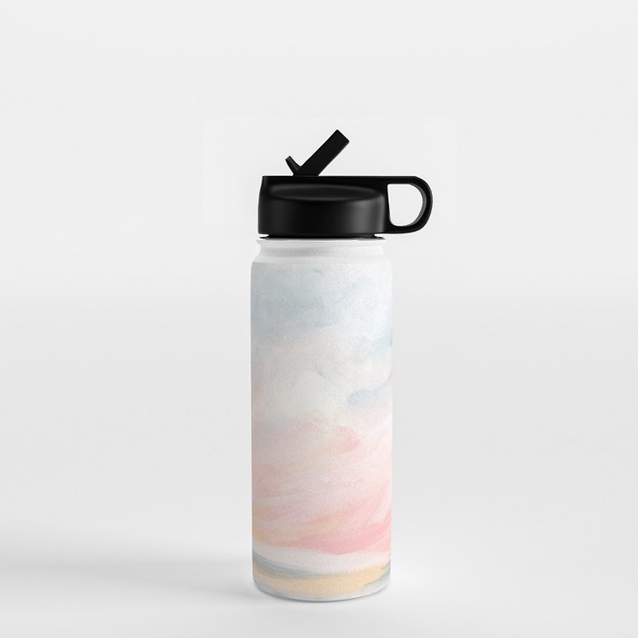 Overwhelm - Pink and Gray Pastel Seascape Water Bottle Gallery Image 1