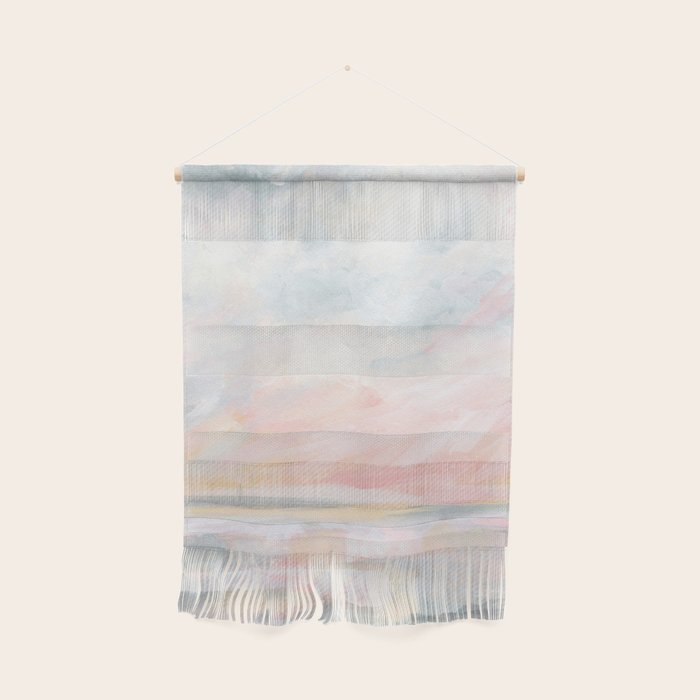 Overwhelm - Pink and Gray Pastel Seascape Wall Hanging Gallery Image 1