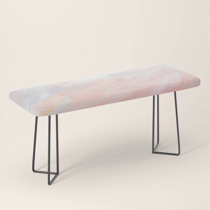 Overwhelm - Pink and Gray Pastel Seascape Bench Gallery Image 1