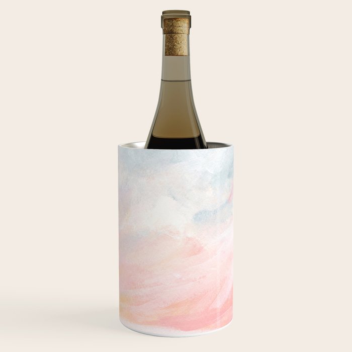 Overwhelm - Pink and Gray Pastel Seascape Wine Chiller Gallery Image 1