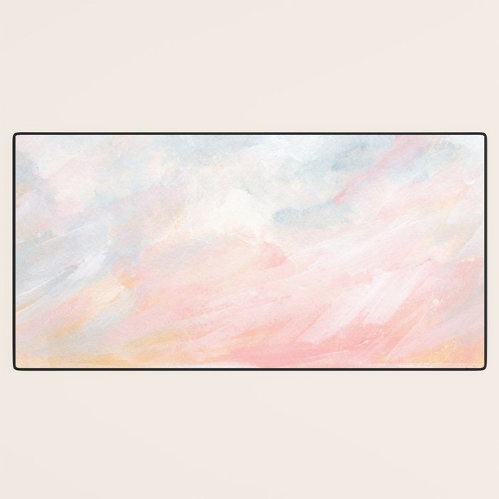 Overwhelm - Pink and Gray Pastel Seascape Desk Mat Gallery Image 3