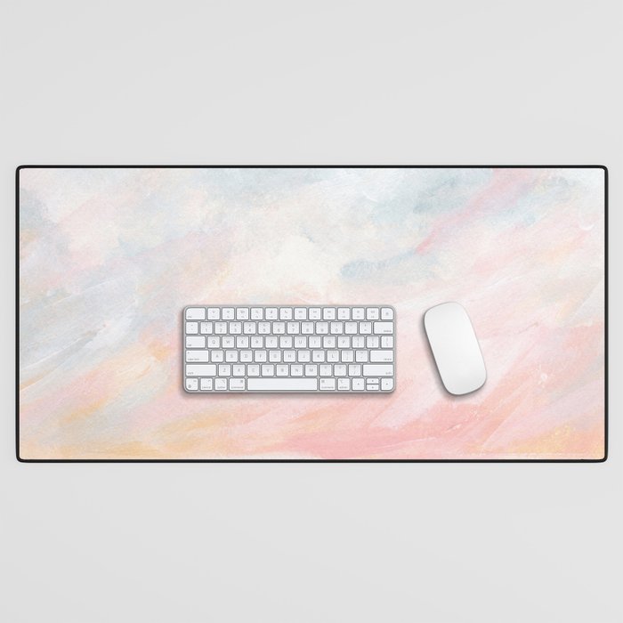 Overwhelm - Pink and Gray Pastel Seascape Desk Mat Gallery Image 1