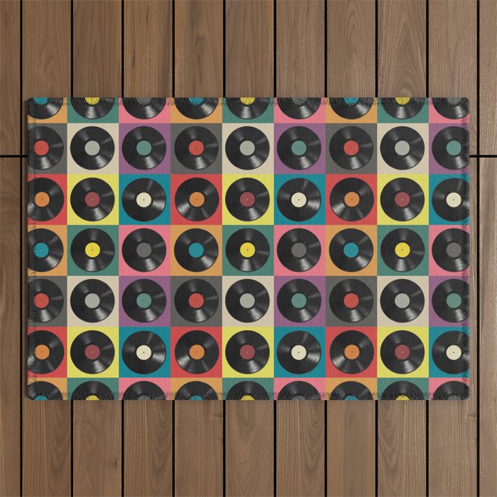 Vinyl Record Outdoor Rug Gallery Image 1
