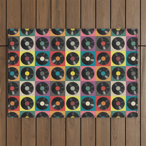 Vinyl Record Outdoor Rug Gallery Image 1