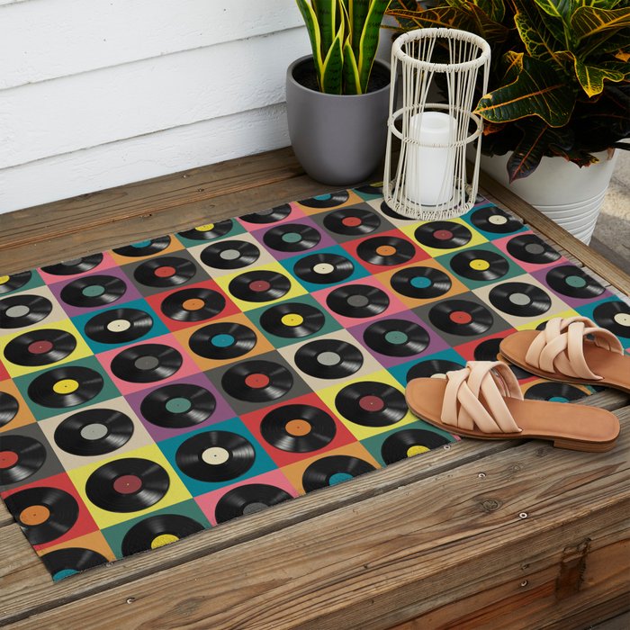 Vinyl Record Outdoor Rug Gallery Image 2