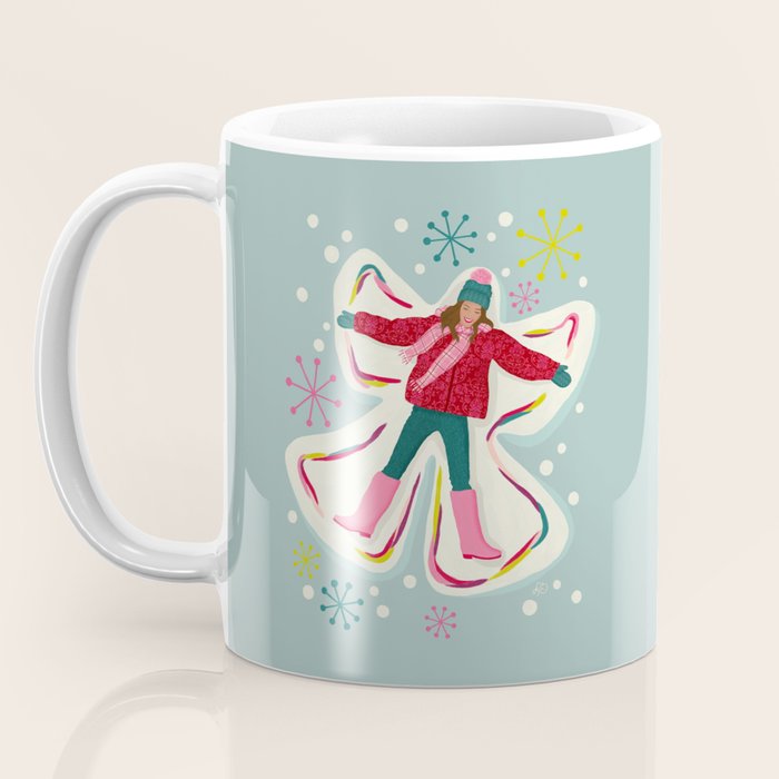 Winter Snow Angel Fun Coffee Mug Gallery Image 3