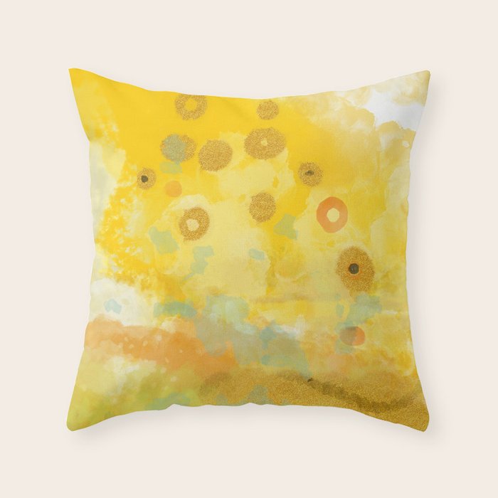 Abstract autumn with gold and warm light Throw Pillow Gallery Image 6
