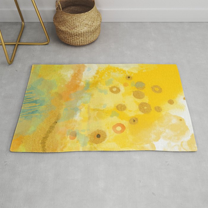 Abstract autumn with gold and warm light Rug Gallery Image 1