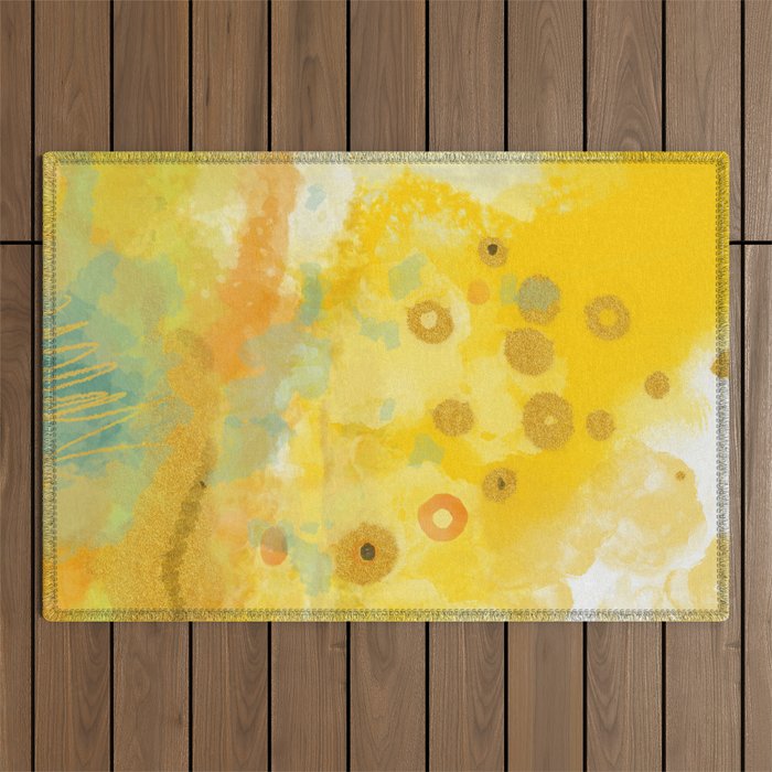 Abstract autumn with gold and warm light Outdoor Rug Gallery Image 1