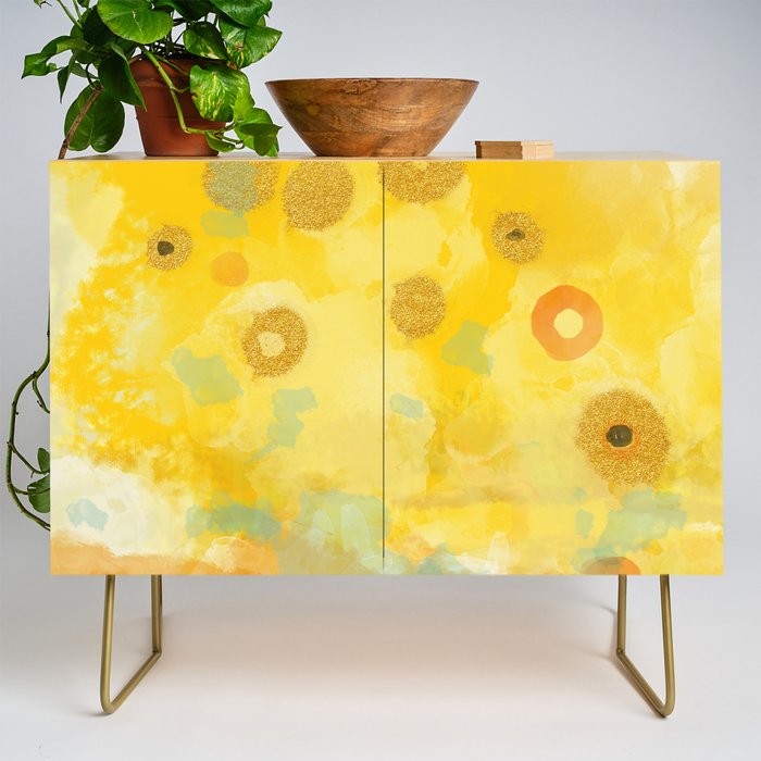 Abstract autumn with gold and warm light Credenza Gallery Image 1