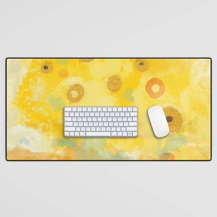 Abstract autumn with gold and warm light Desk Mat Gallery Image 1