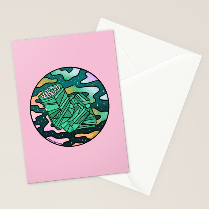 Virgo Crystal Stationery Card Gallery Image 2