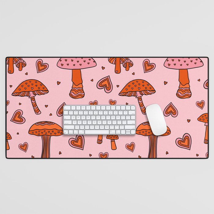 Valentine Mushrooms Desk Mat Gallery Image 1