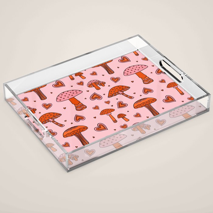 Valentine Mushrooms Acrylic Tray Gallery Image 1