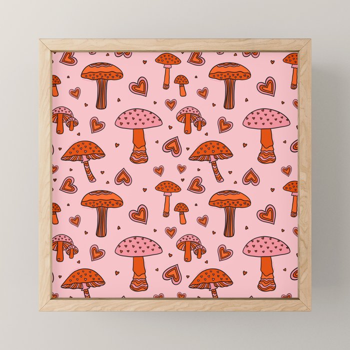 Valentine Mushrooms Mini Art Print Gallery Image 1