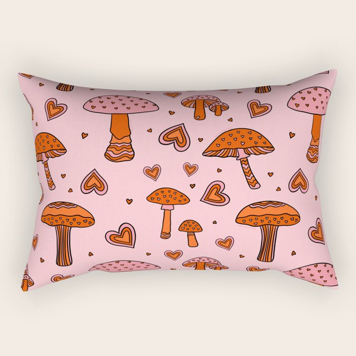 Valentine Mushrooms Rectangular Pillow Gallery Image 2