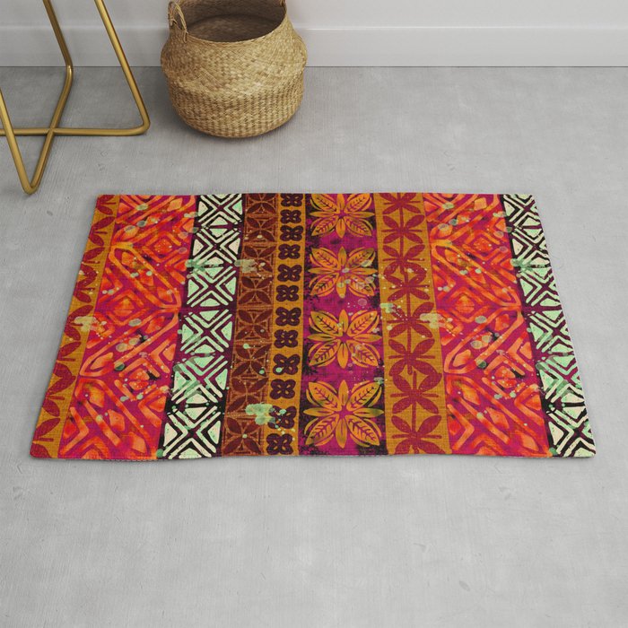 Vintage Hawaii Barkcloth Beachy design 204b Rug Gallery Image 1