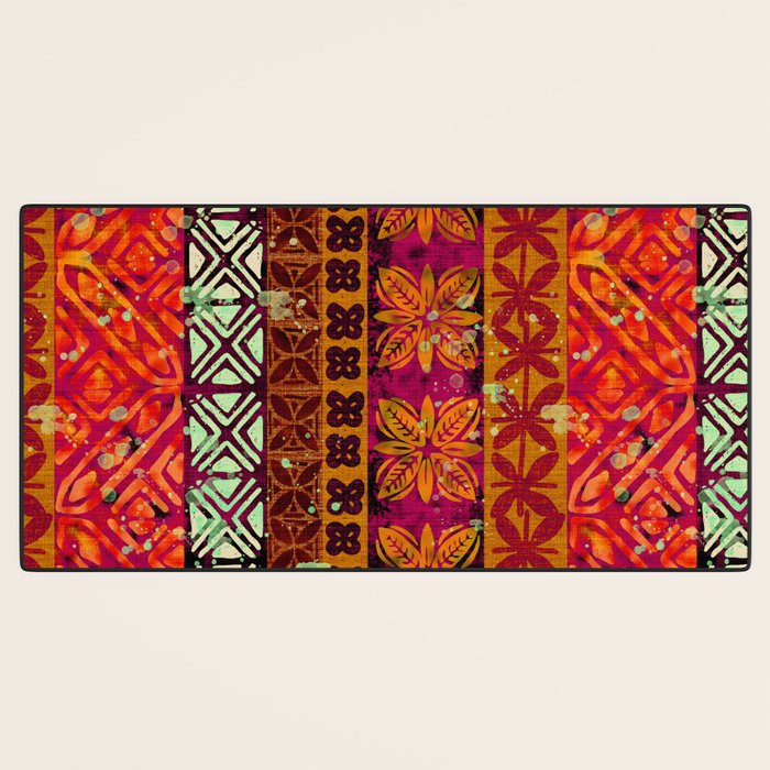 Vintage Hawaii Barkcloth Beachy design 204b Desk Mat Gallery Image 3