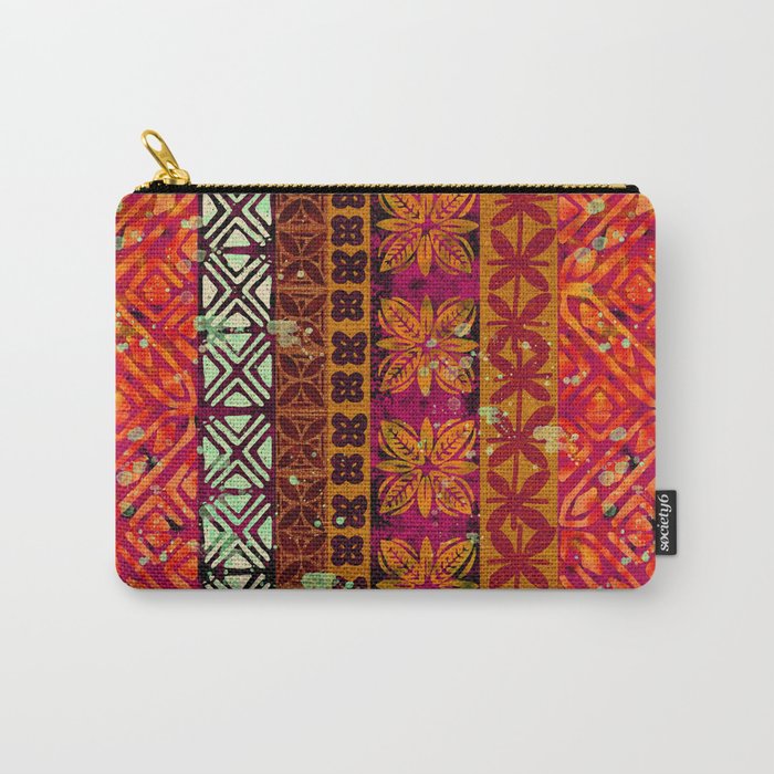 Vintage Hawaii Barkcloth Beachy design 204b Carry All Pouch Gallery Image 1