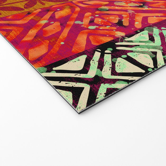 Vintage Hawaii Barkcloth Beachy design 204b Welcome Mat Gallery Image 2