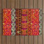 Vintage Hawaii Barkcloth Beachy design 204b Outdoor Rug Gallery Image 1