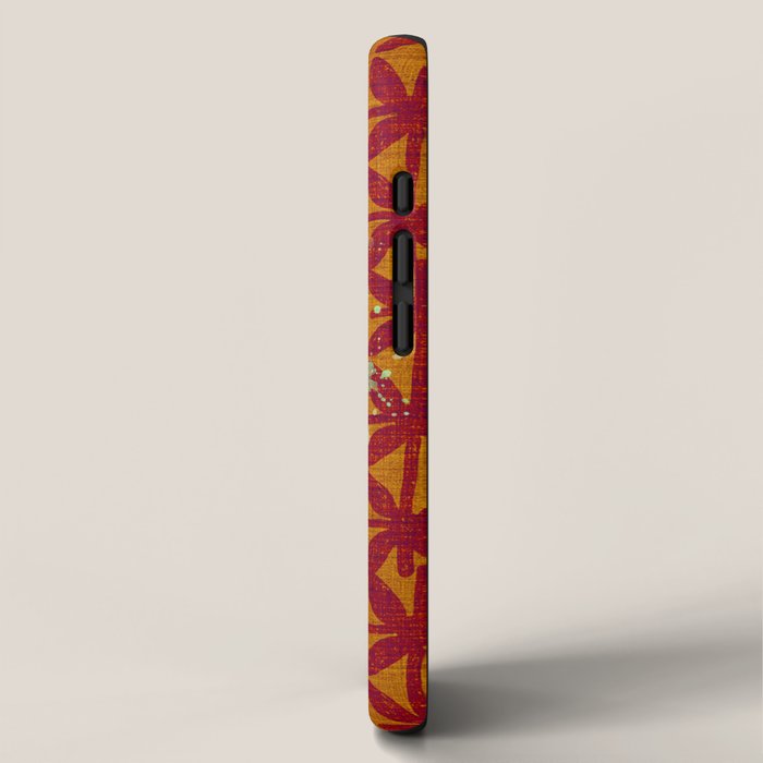 Vintage Hawaii Barkcloth Beachy design 204b iPhone Case Gallery Image 2