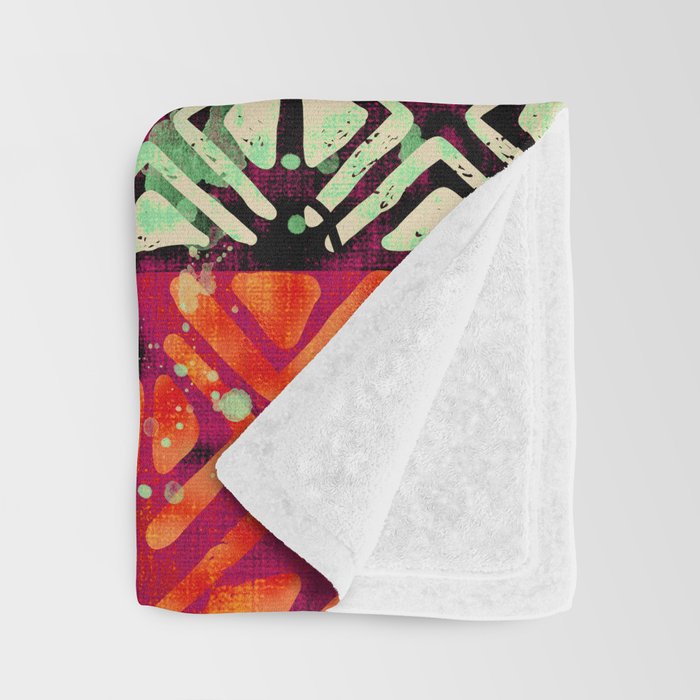 Vintage Hawaii Barkcloth Beachy design 204b Throw Blanket Gallery Image 3