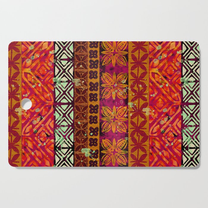 Vintage Hawaii Barkcloth Beachy design 204b Cutting Board Gallery Image 1