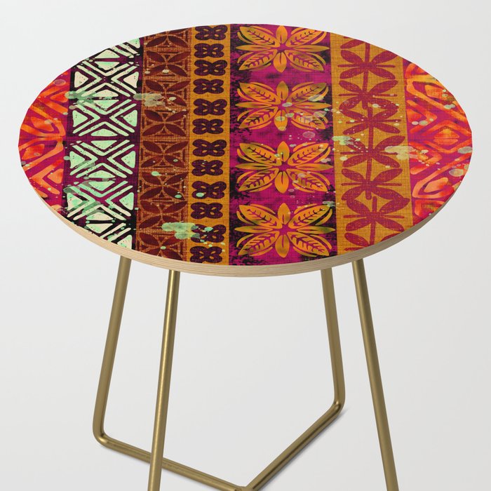 Vintage Hawaii Barkcloth Beachy design 204b Side Table Gallery Image 2