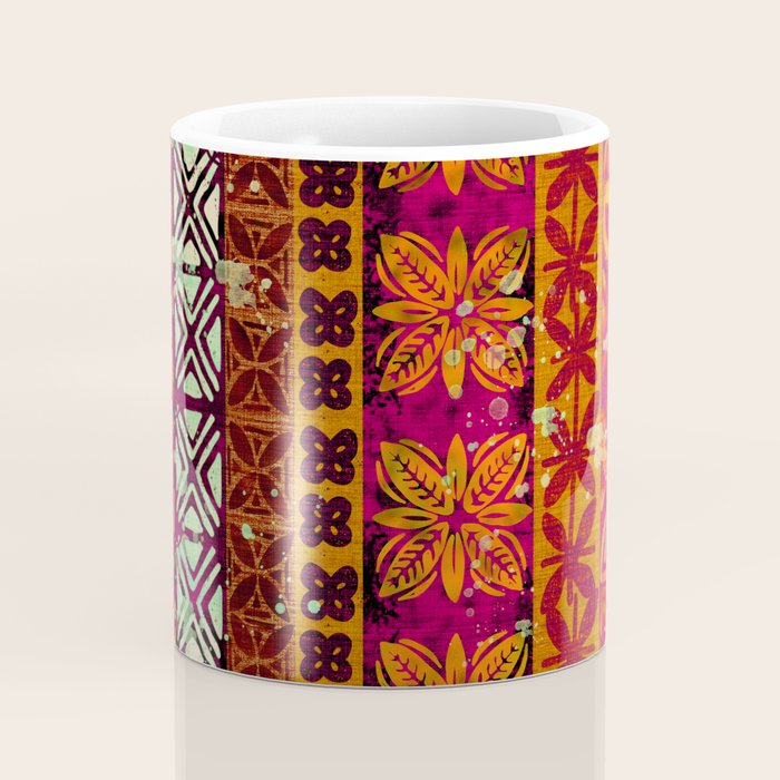 Vintage Hawaii Barkcloth Beachy design 204b Coffee Mug Gallery Image 4