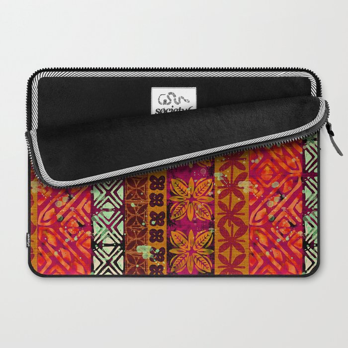 Vintage Hawaii Barkcloth Beachy design 204b Laptop Sleeve Gallery Image 2