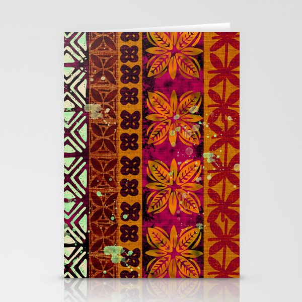 Vintage Hawaii Barkcloth Beachy design 204b Stationery Card Gallery Image 2